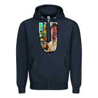 Navy farm life alphabet lowercase letters u Zipper Hoodie - BundleAndBundleShop