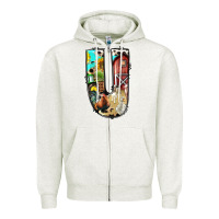 Oatmeal Heather farm life alphabet lowercase letters u Zipper Hoodie - BundleAndBundleShop