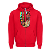 Red farm life alphabet lowercase letters u Zipper Hoodie - BundleAndBundleShop