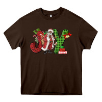 Chocolate Brown Joy Black Santa Heavy Core Tee - MaliasSmallBusiness