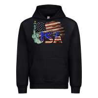 Black usa  statue of liberty Urban Hoodie - BarkalooDesign