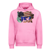 Fuchsia Pink usa  statue of liberty Urban Hoodie - BarkalooDesign