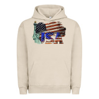 Pigment French Oak usa  statue of liberty Urban Hoodie - BarkalooDesign