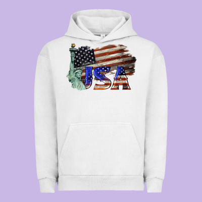 Usa  Statue Of Liberty Urban Hoodie Designed By Barkaloodesign