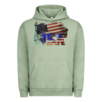 Pigment Oil Green usa  statue of liberty Urban Hoodie - BarkalooDesign