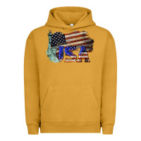 Pigment Peanut Butter usa  statue of liberty Urban Hoodie - BarkalooDesign