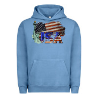 Pigment Pebble Blue usa  statue of liberty Urban Hoodie - BarkalooDesign