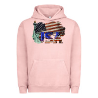 Pigment Salmon usa  statue of liberty Urban Hoodie - BarkalooDesign