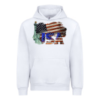 White usa  statue of liberty Urban Hoodie - BarkalooDesign