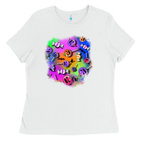 White halloween candy patches 1 Ladies Tee - BundleAndBundleShop