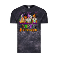 Cloud Black Happy Halloween Gnomes Vintage Tee - texasbilliewilder
