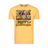 Vintage Mustard Happy Halloween Gnomes Vintage Tee - texasbilliewilder