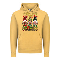 Vintage Mustard Chillin' with my gnomes Vintage Hoodie - NancyCooperArtShop