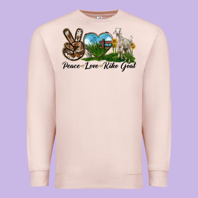 Peace Love Kiko Goat Premium Sweatshirt Designed By Lillyallendesigns