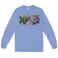 Colony Blue teacher mardi gras Long Sleeve Tee - CowGirlArtShop