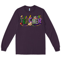 Plum teacher mardi gras Long Sleeve Tee - CowGirlArtShop