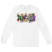 White teacher mardi gras Long Sleeve Tee - CowGirlArtShop