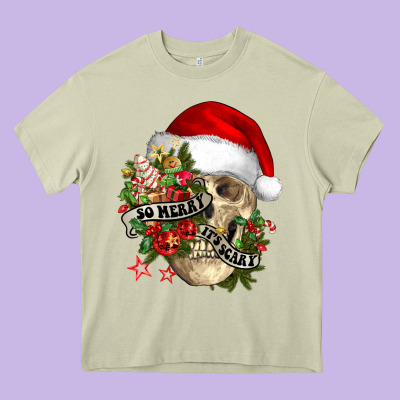 So Merry It's Scary Heavy Core Tee Designed By Nancycooperartshop