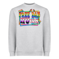 Heather Grey Free dad hugs pride Heavyweight Sweatshirt - FaDigitalArtStudio