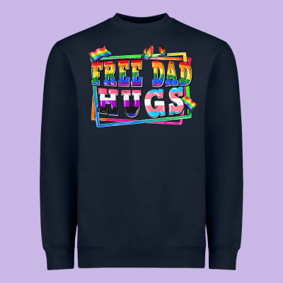 Free Dad Hugs Pride Heavyweight Sweatshirt Designed By Fadigitalartstudio