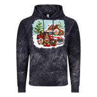 Cloud Black Christmas gnomes with red truck Vintage Hoodie - NancyCooperArtShop