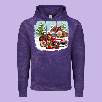 Christmas Gnomes With Red Truck Vintage Hoodie Designed By Nancycooperartshop
