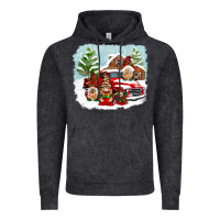 Vintage Black Christmas gnomes with red truck Vintage Hoodie - NancyCooperArtShop