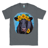 Charcoal Heather black angus with sunflower Classic Tee - RanaPortraitStore
