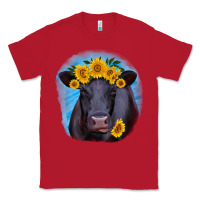 Red black angus with sunflower Classic Tee - RanaPortraitStore