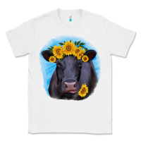White black angus with sunflower Classic Tee - RanaPortraitStore