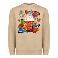 Mushroom Basketball Frappe Coffee Heavyweight Sweatshirt - FaDigitalArtStudio