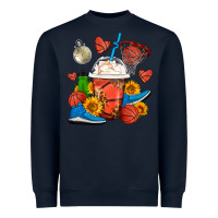 Navy Basketball Frappe Coffee Heavyweight Sweatshirt - FaDigitalArtStudio