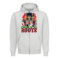 Dove Grey sugar skull woman proud of my roots Zipper Hoodie - BundleAndBundleShop