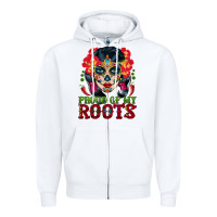 White sugar skull woman proud of my roots Zipper Hoodie - BundleAndBundleShop
