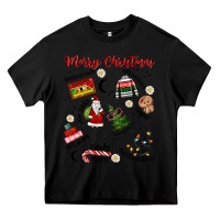 Black Merry Christmas Heavy Core Tee - MaliasSmallBusiness