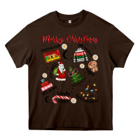 Chocolate Brown Merry Christmas Heavy Core Tee - MaliasSmallBusiness