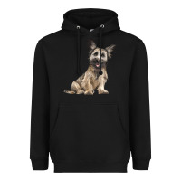 Black Skye Terrier Dog Illustrations Heavyweight Hoodie - LillyAllenDesigns
