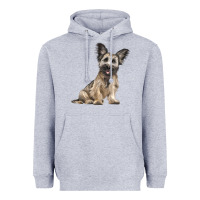 Heather Grey Skye Terrier Dog Illustrations Heavyweight Hoodie - LillyAllenDesigns