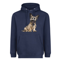 Navy Skye Terrier Dog Illustrations Heavyweight Hoodie - LillyAllenDesigns