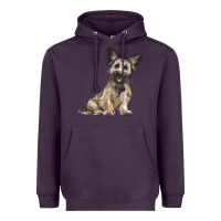 Plum Skye Terrier Dog Illustrations Heavyweight Hoodie - LillyAllenDesigns