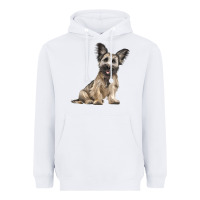 White Skye Terrier Dog Illustrations Heavyweight Hoodie - LillyAllenDesigns
