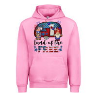 Fuchsia Pink land of the free caravan gnomies Urban Hoodie - BarkalooDesign