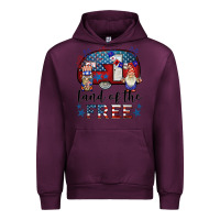 Mauve Wine land of the free caravan gnomies Urban Hoodie - BarkalooDesign