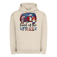 Pigment French Oak land of the free caravan gnomies Urban Hoodie - BarkalooDesign