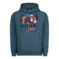 Pigment Midnight Navy land of the free caravan gnomies Urban Hoodie - BarkalooDesign