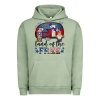 Pigment Oil Green land of the free caravan gnomies Urban Hoodie - BarkalooDesign
