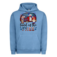 Pigment Pebble Blue land of the free caravan gnomies Urban Hoodie - BarkalooDesign