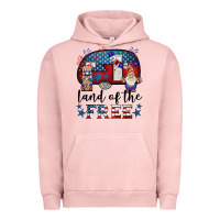 Pigment Salmon land of the free caravan gnomies Urban Hoodie - BarkalooDesign