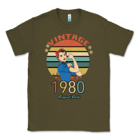 Army Green Vintage 1980 Original Parts Women 40th Birthday Classic Tee - Bettercallsaul