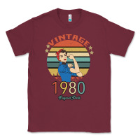 Burgundy Vintage 1980 Original Parts Women 40th Birthday Classic Tee - Bettercallsaul